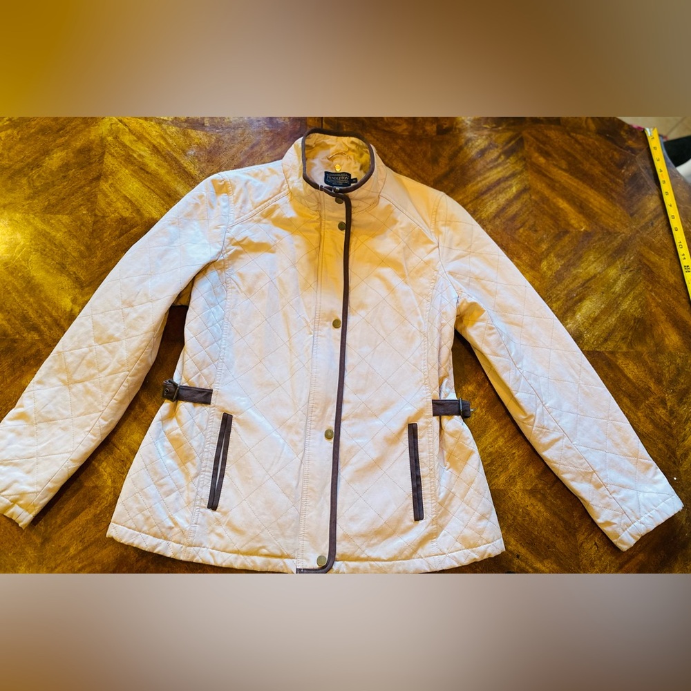 Pendleton Cream Utility Jacket With Brown Trim - image 1